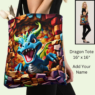 Bolso De Tela El dragón azul Aqua Bebé que atraviesa