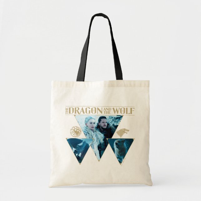 Bolso De Tela El Dragón y el Gráfico Wolf Daenerys & Jon (Frente)