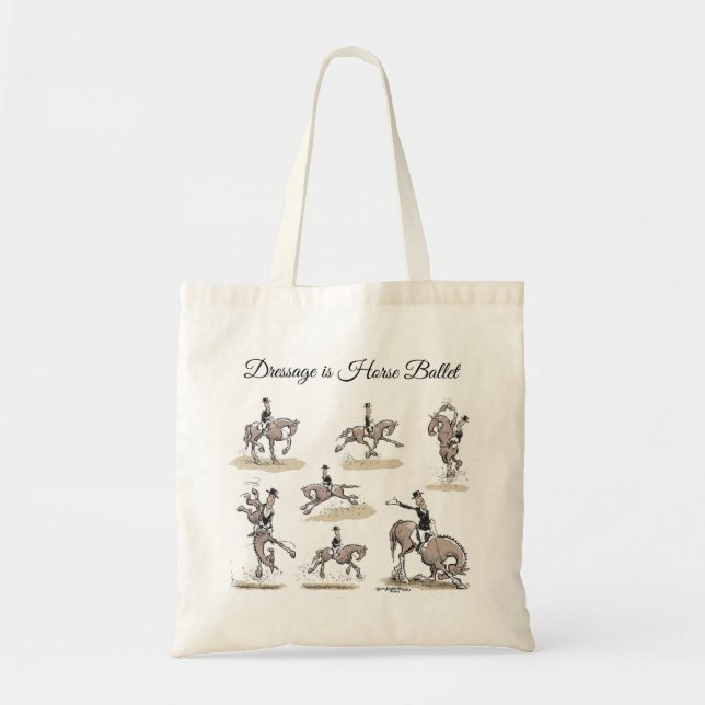 Bolso De Tela El Dressage es tote del ballet del caballo (Frente)