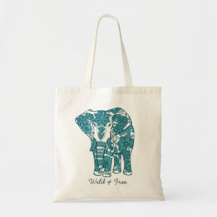 Bolso De Tela El elefante ornado es salvaje y libre