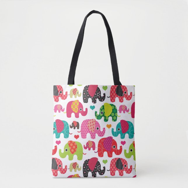 Bolso De Tela el elefante retro embroma el papel pintado del (Anverso)