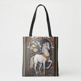 Bolso De Tela El elegante William Morris inspiró el caballo blan