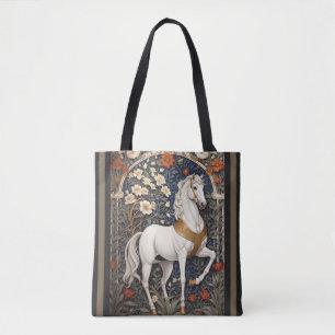 Bolso De Tela El elegante William Morris inspiró el caballo blan