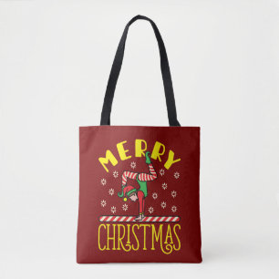 Bolso De Tela El elfo de la gimnasta sobre los Navidades de la g