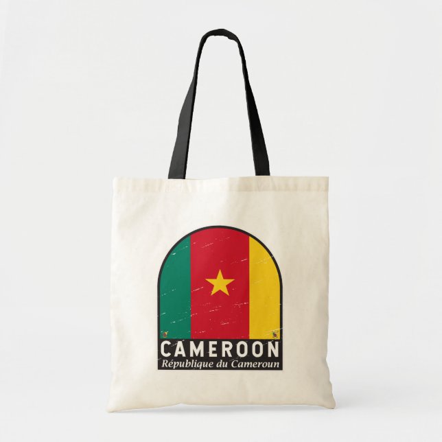 Bolso De Tela El emblema de la bandera de Camerún está mal cosec (Frente)