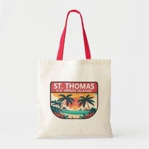 Bolso De Tela El emblema retro de las Islas Vírgenes de St Thoma