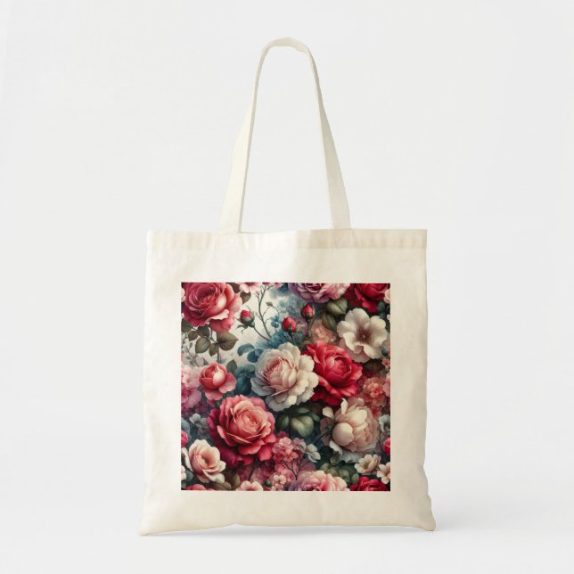Bolso De Tela El encanto floral de un Rosa inmaduro (Frente)