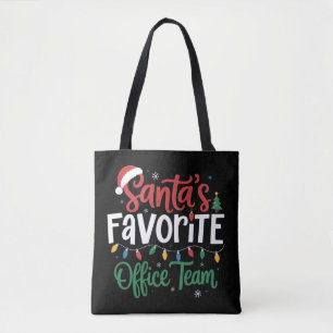Bolso De Tela El equipo de oficina favorito de Santa Navidad div