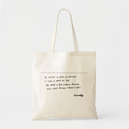 Bolso De Tela Él escribe un poema sobre América