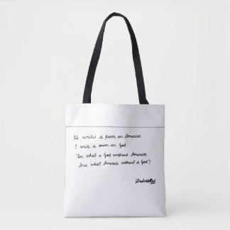 Bolso De Tela Él escribe un poema sobre América