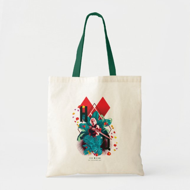 Bolso De Tela El escuadrón suicida | Harley Quinn Floral Diamond (Frente)