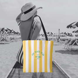 Bolso De Tela El Escudo del Beach Club OYellow Cabana Stripe