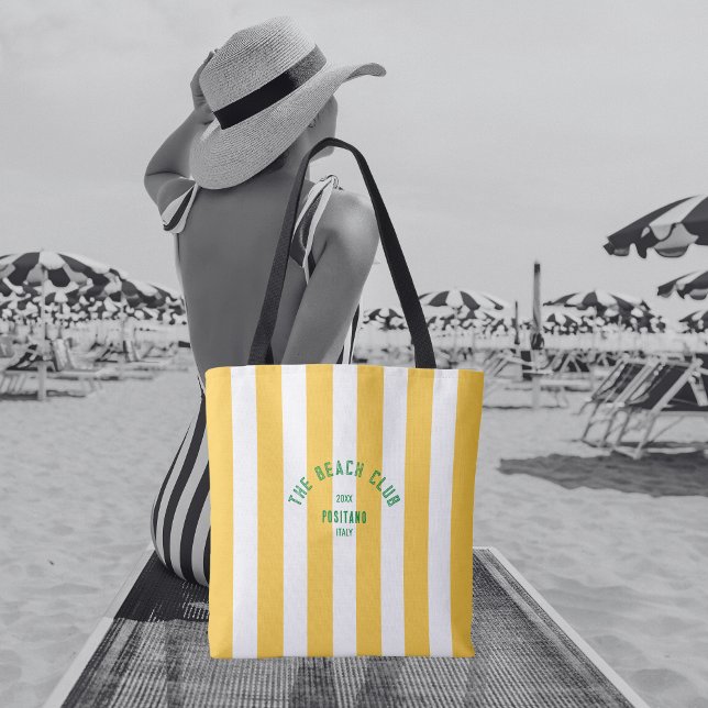 Bolso De Tela El Escudo del Beach Club OYellow Cabana Stripe (Subido por el creador)