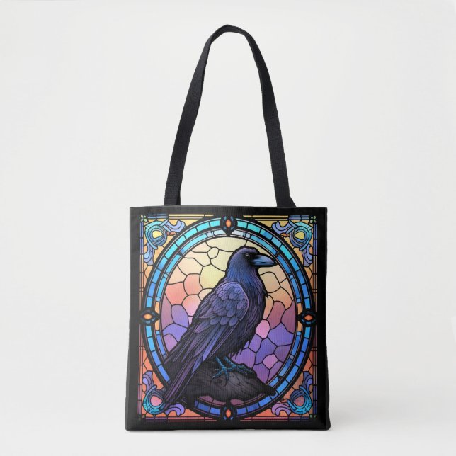 Bolso De Tela El Espantador Vidrio Manchado Raven (Anverso)
