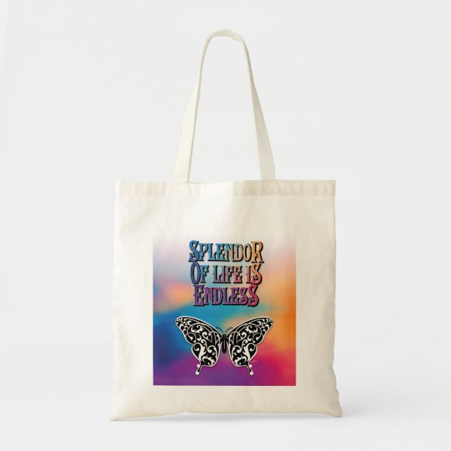 Bolso De Tela El esplendor de la vida con la mariposa (Frente)