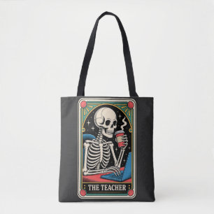 Bolso De Tela El Esqueleto Profesor Café Vintage Retro Educador