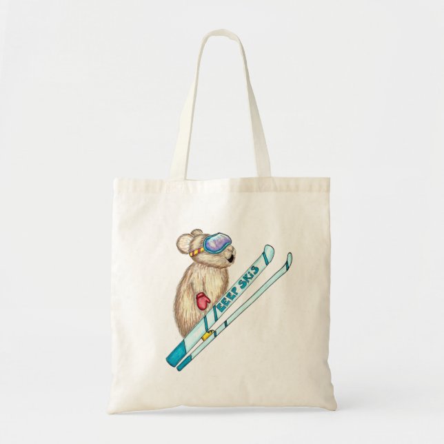 Bolso De Tela El esquiador Pika obtiene un gran Ilustracion aére (Frente)