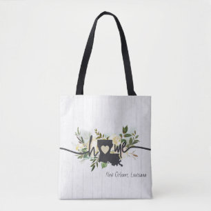 Bolso De Tela El estado de Louisiana personalizó tu ciudad de or