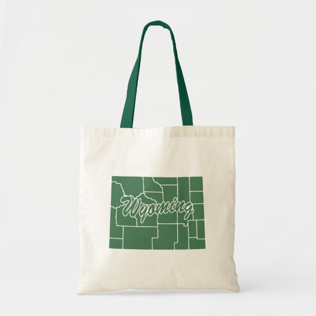 Bolso De Tela El estado verde forestal de la forma Wyoming Tote  (Frente)