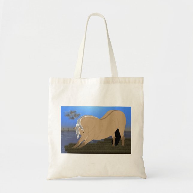 Bolso De Tela El estirar noruego del caballo del fiordo (Frente)