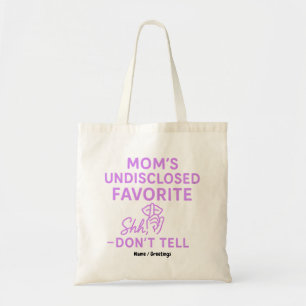 Bolso De Tela El Favorito No Revelado de Mamá Divertido Rosa Pur