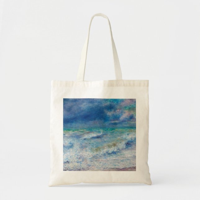 Bolso De Tela El Fuego De Renoir. Impresionismo náutico azul. Ma (Frente)