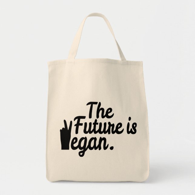 BOLSO DE TELA EL FUTURO ES VEGAN. (Frente)