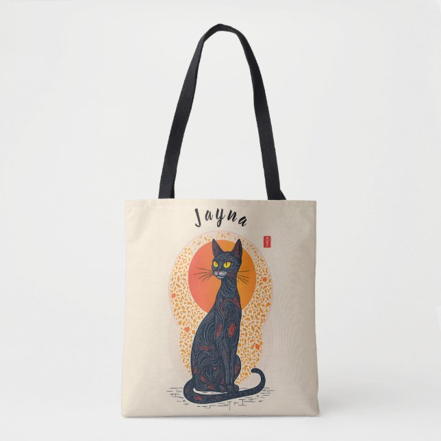 Bolso De Tela El gato artístico (Anverso)