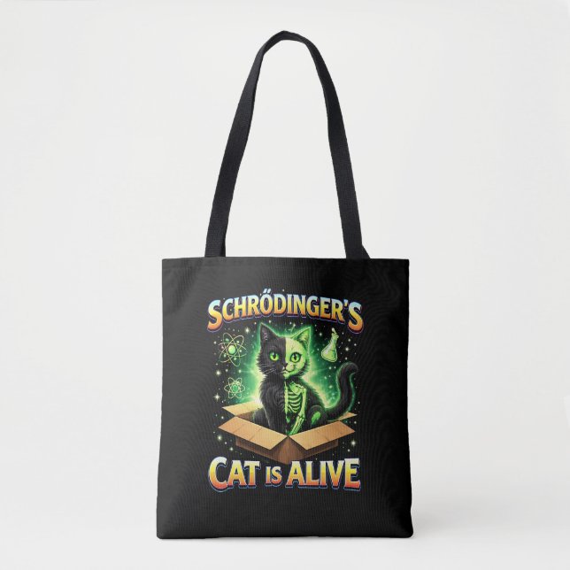 Bolso De Tela El gato curioso de Schrödinger (Anverso)