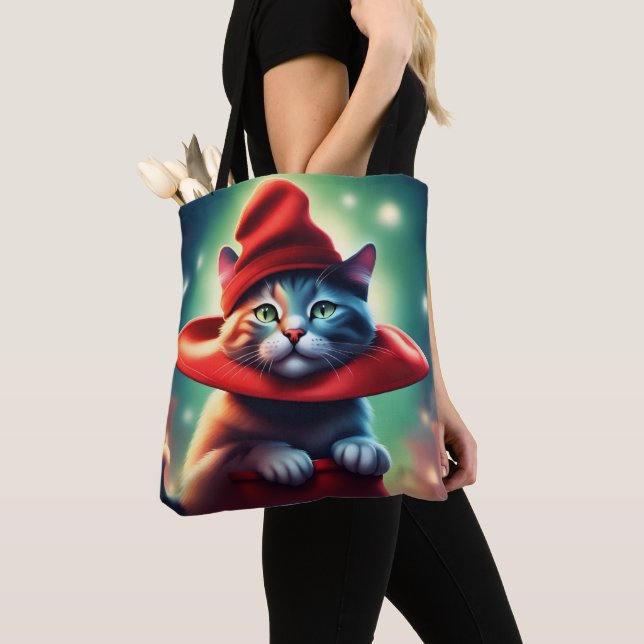 Bolso De Tela el gato del asistente (Detalle)