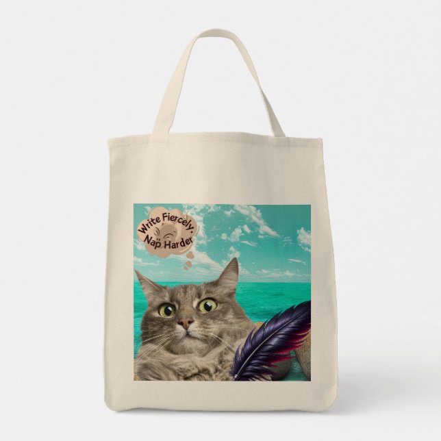 Bolso De Tela El gato del escritor Tote Bag (Reverso)