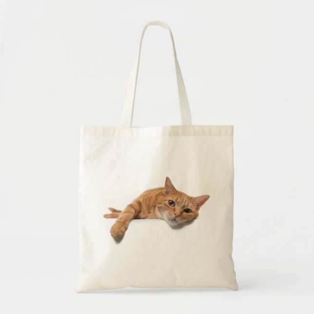 Bolso De Tela El gato del naranja está tumbado (Frente)