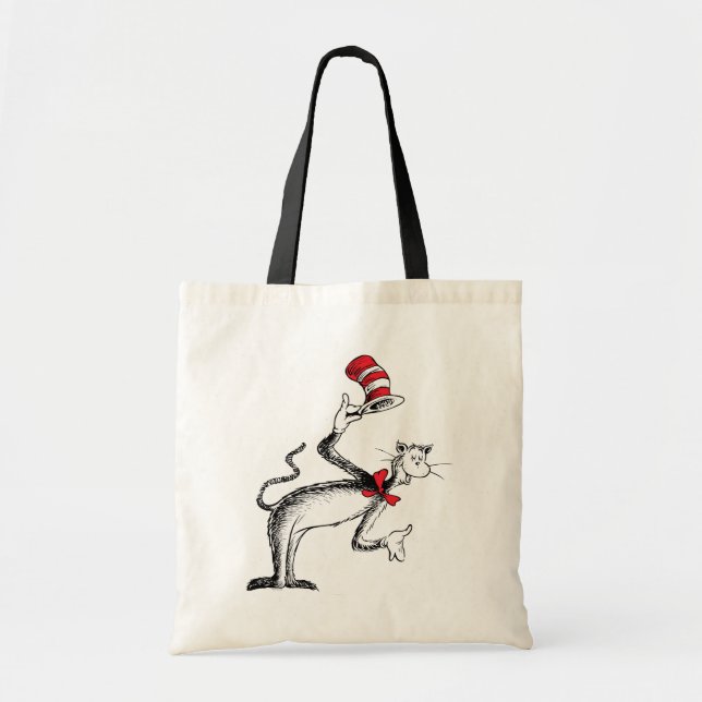 Bolso De Tela El gato en el Gorra se tira una reverencia (Frente)
