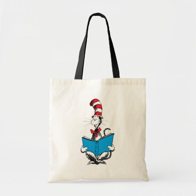 Bolso De Tela El gato en la lectura del Gorra (Frente)