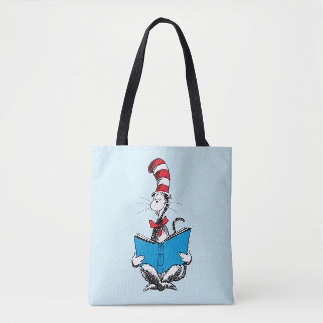 Bolso De Tela El gato en la lectura del Gorra (Anverso)