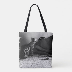 Bolso De Tela El gato encuentra la guitarra