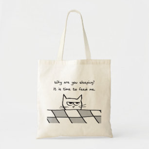 Bolso De Tela El gato enojado le quiere fuera de cama