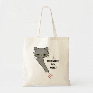 Bolso De Tela El gato furioso se rasca: Cambié de idea