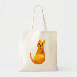 Bolso De Tela El gato jengibre adorable acuarela arte de ilustra