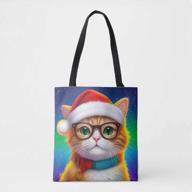 Bolso De Tela El gato Navidad Santa Claus-68265 (Anverso)
