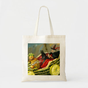 Bolso De Tela El gato negro y la bruja de Halloween