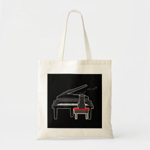 Bolso De Tela El gato que juega música de piano gusta a divertid