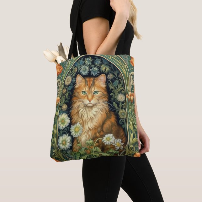 Bolso De Tela El gato rojo en el arte del jardín (Detalle)