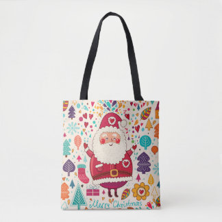 Bolso De Tela El gracioso Ilustracion de Navidades de Santa Clau