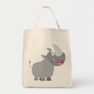 Bolso De Tela El gracioso Personalizado Rhino Grocery Tote Bag