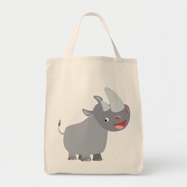 Bolso De Tela El gracioso Personalizado Rhino Grocery Tote Bag (Frente)