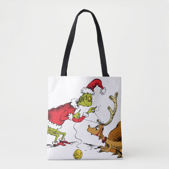 Bolso De Tela El Grinch Prepara a Max el Reno (Anverso)