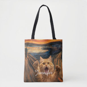 Bolso De Tela El Grito Arte de Parodia de Gato