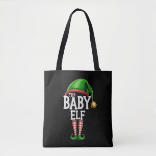 Bolso De Tela El Grupo del Bebé Elfo Coincidente Navidad Familia