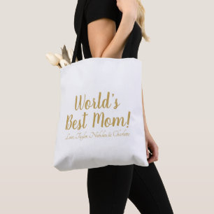Bolso De Tela El guión de la mejor personalizado de oro de mamá